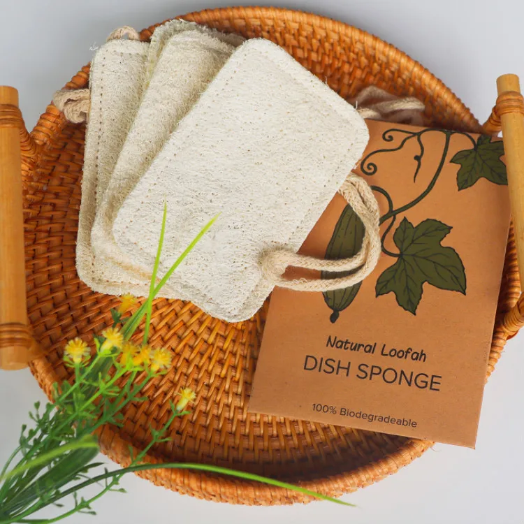 Natural Loofah Sponge Dish Kitchen Sponge Biodegradable Body Shower Loofah Dish Washing Scrub