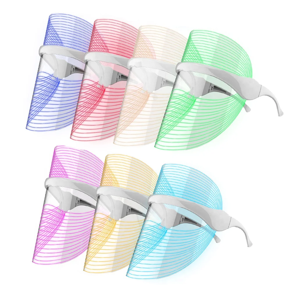 

Professional Skin Care Mask Colorful Photon 7 Colors Led Light Therapy Face Beauty Mask Skin Care Led Mask, 7 colors led mask