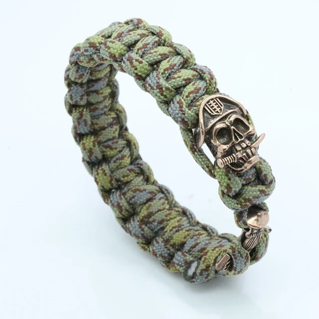 

Stars Forever Fashionable Outdoor Vintage Style Pirate Skull Charm Survival Paracord Bracelet