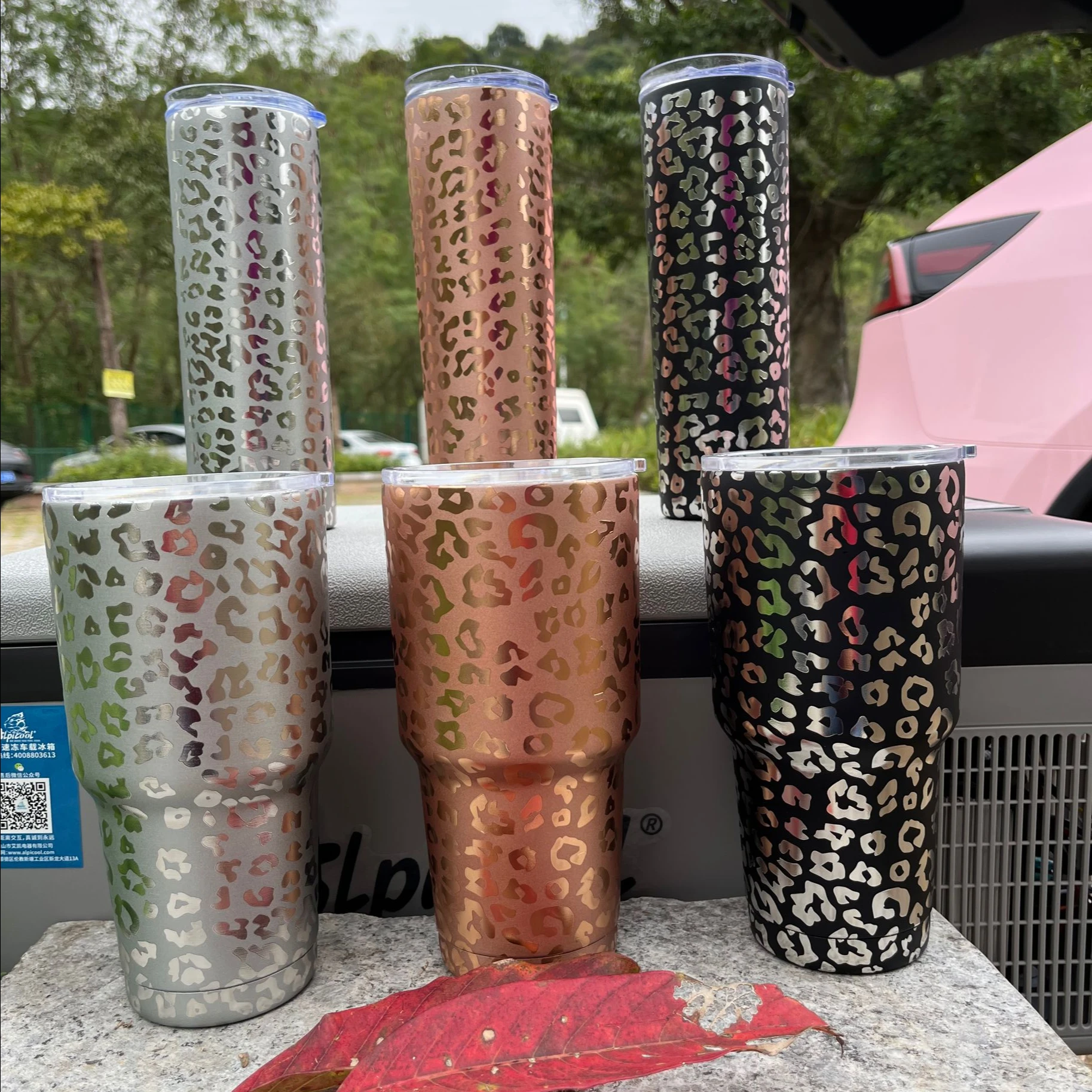 

Tumbler Cups Stainless Steel Black Leopard Skinny Stainless Steel Tumbler DOM-1141175, Black leopard, rose golden,sivler and etc.