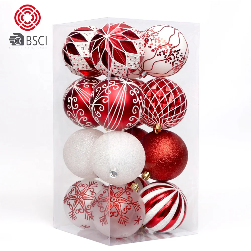 

8 design/16pcs Christmas Baubles Suit Pack Set plastic Christmas Balls Hanging Christmas ball & tree ornaments new years balls