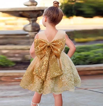 

FSMKTZ Baby Girl Clothes Ball Gown Princess Dress Birthday Baptism Party Kids Big Bow Dresses