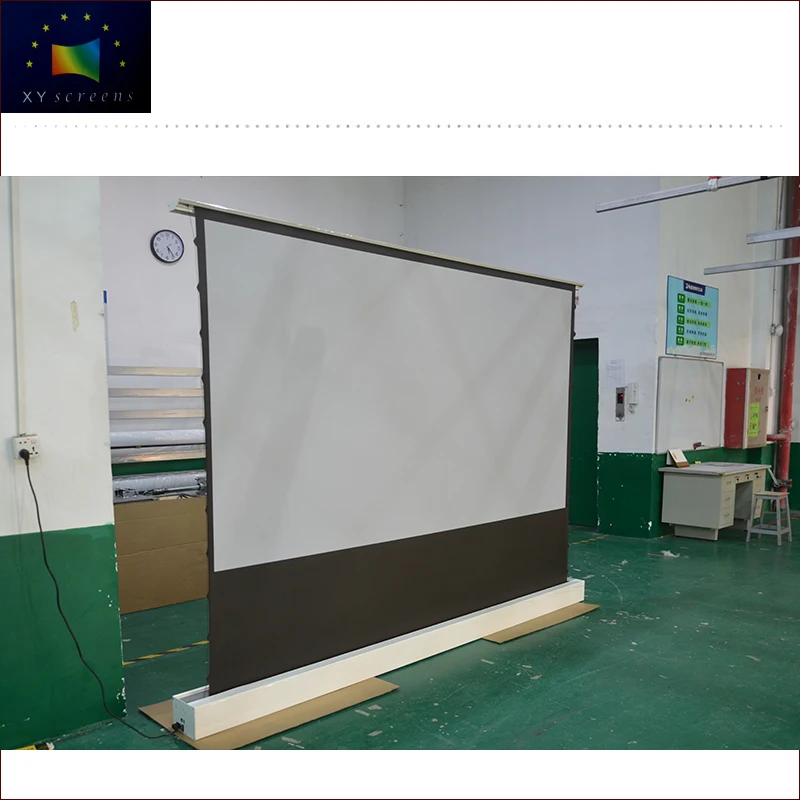 

XYScreen 4K high end electric tab-tensioned floor rising screen for UST projector EDL-GF1