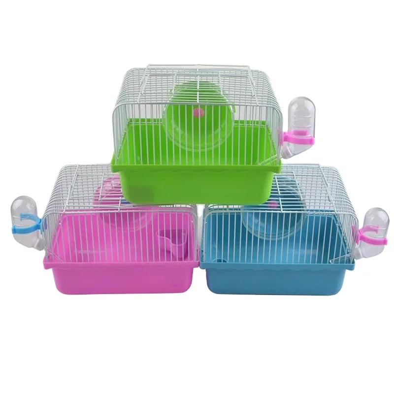 

2021 Factory outlet high quality luxury hamster cage custom prefab pet houses plastic small animal cage, Pink/yellow/green/brown/blue