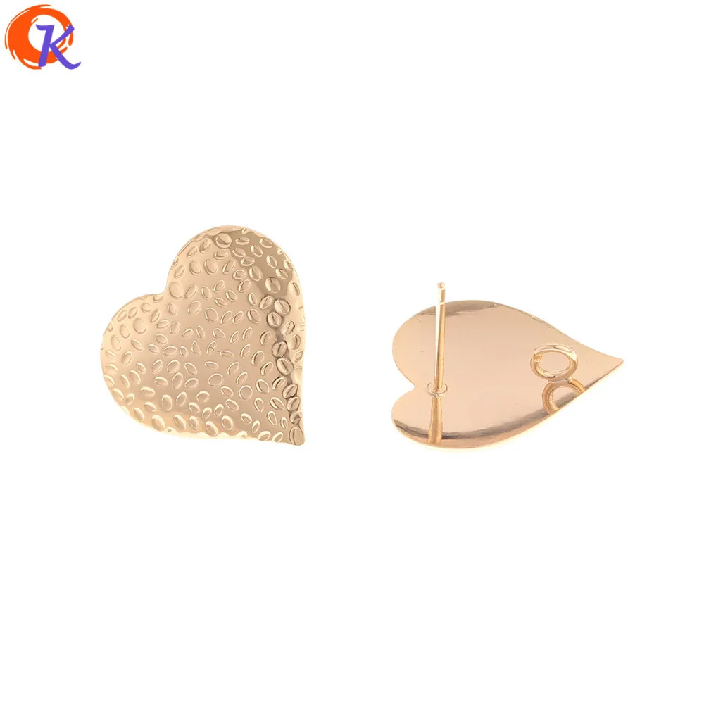 

Jewelry Accessories Cordial Design 30Pcs 19*20MM DIY Jewelry Accessories Heart Shape Genuine Gold Plating Soft Pin Hand Made Ea