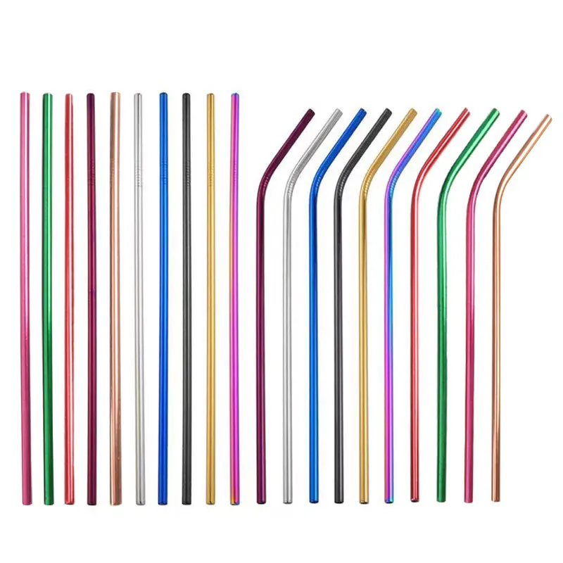 

Hot sale high quality food grade stainless colorful customized logo multiple sizes reusable drinking straws