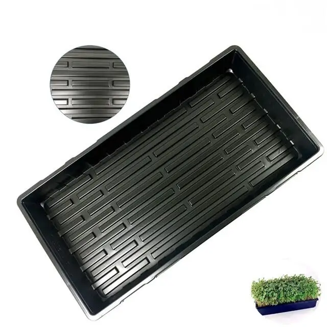 

Greenhouse Hydroponic microgreens seedling tray with holes top planting greenhouse plastic seed tray, Black