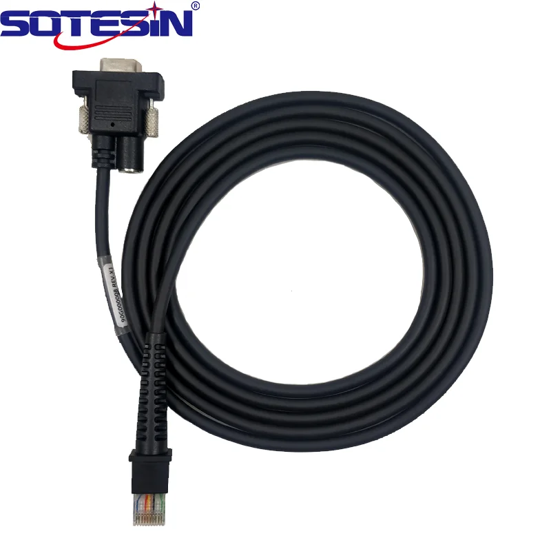 

SOTESIN 4130R2L RS232 DB9F to RJ45 data cable 2M Straight for Datalogic GD4310 QW2120 Barcode Scanner Cable