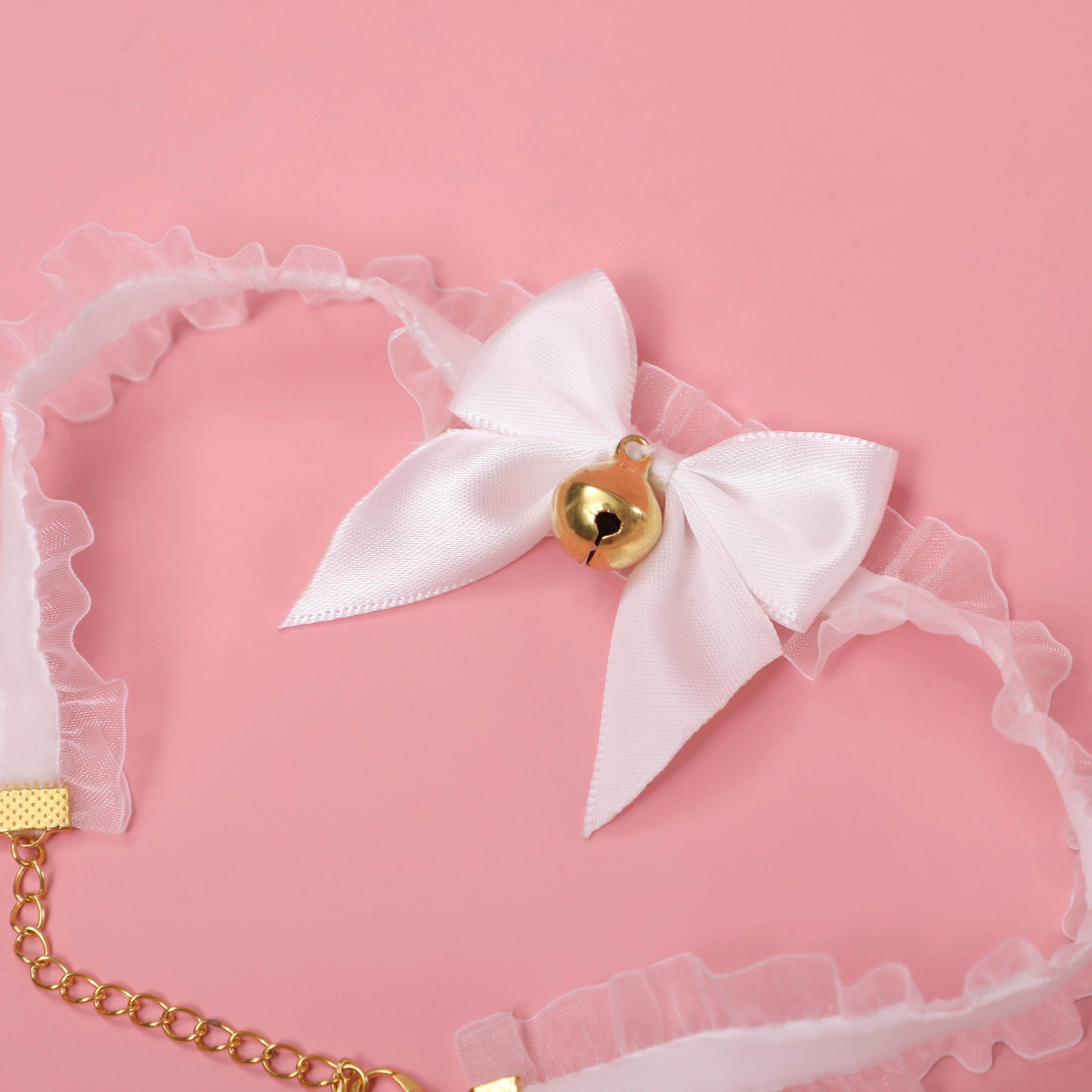 

Sexy neck bell hand bell bow metal bell neck decoration female cute fashion lace collar bracelet, Picture shows