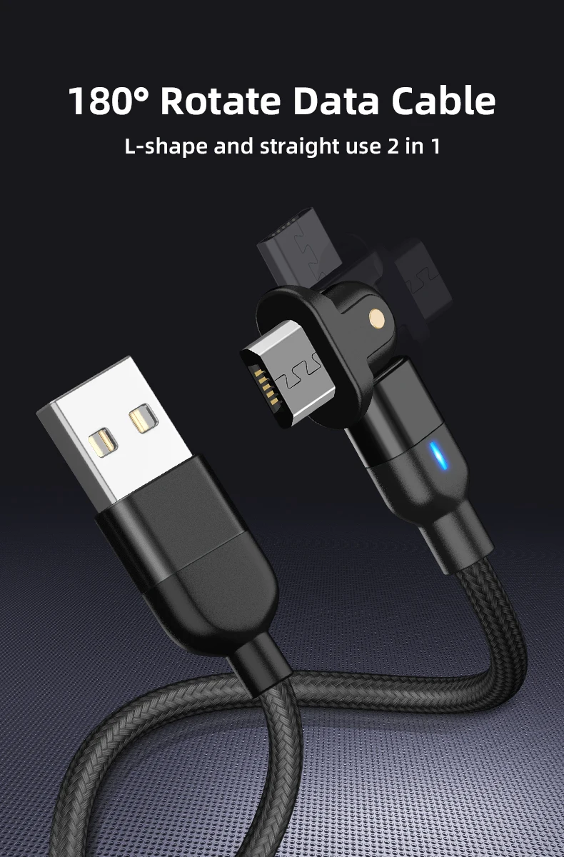 Cheap Price 180 Degree Bending Micro USB Cable for Android Phone Accessories Fast Charging Data Cable - ANKUX.COM