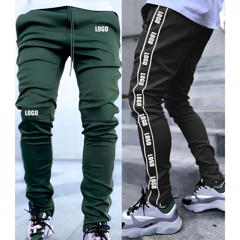 

custom trend plus size running active trouser men fleece men side pocket outdoor reflective trouser men's trousers & pants, Customized color