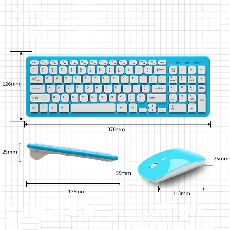 

2.4G wireless ultra-thin keyboard and wireless mouse combo kit for PC laptops portable wireless mouse and keyboard