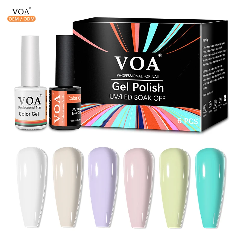 

VOA wholesale gel nail polish macaron color set 10ml uv gel