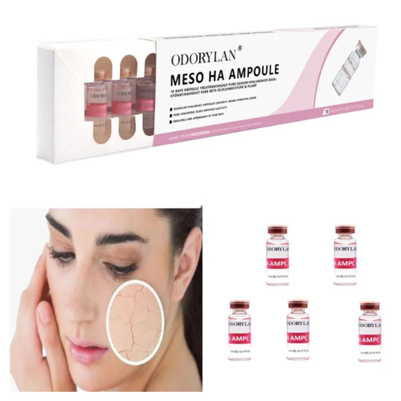 

2023z 10Vials Hyaluronic Acid Meso HA Ampoule Pure Micro Molecular Mesotherapy Collagen Whitening Brightening Serum