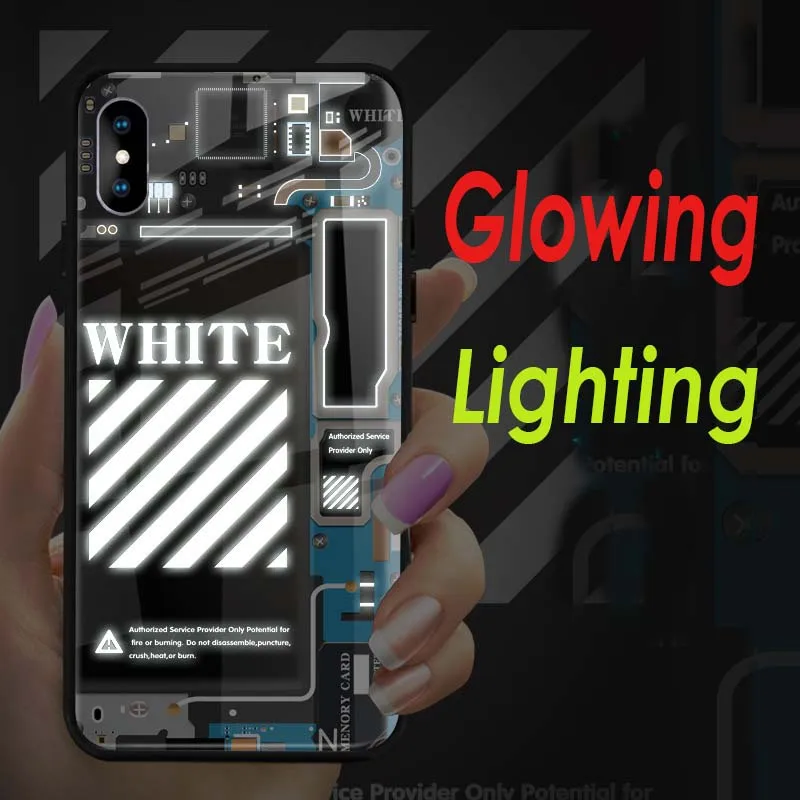 for iphone 11 pro max nike off white Incoming Call Flash design for off white iphone case LED light phone case