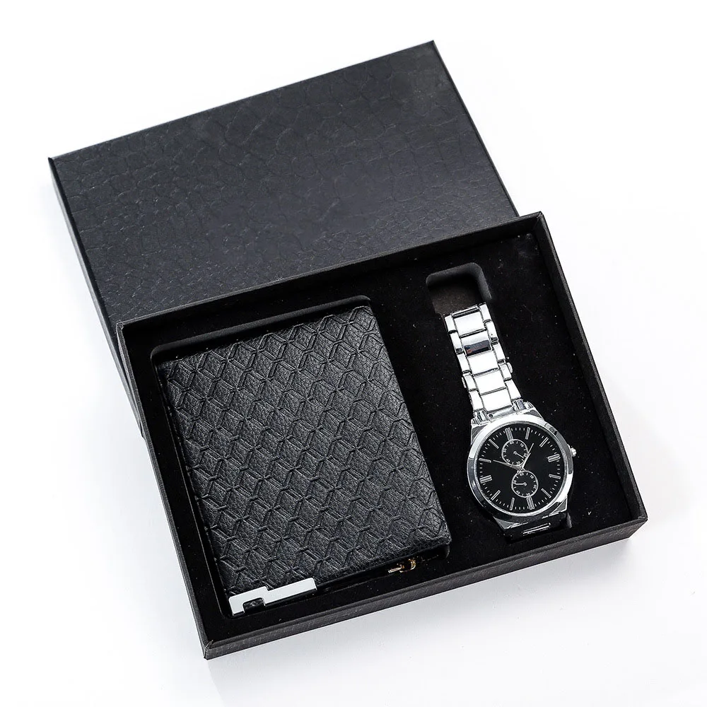 

Fashion Luxury Waterproof Men's Set Watch For Gift With Box Packing Male Quartz Watches, Customize