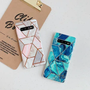 2019 Electroplating Geometric Granite Phone Case for Samsung Galaxy S10 Plus , for Samsung S10e Marble Cover Case Unique