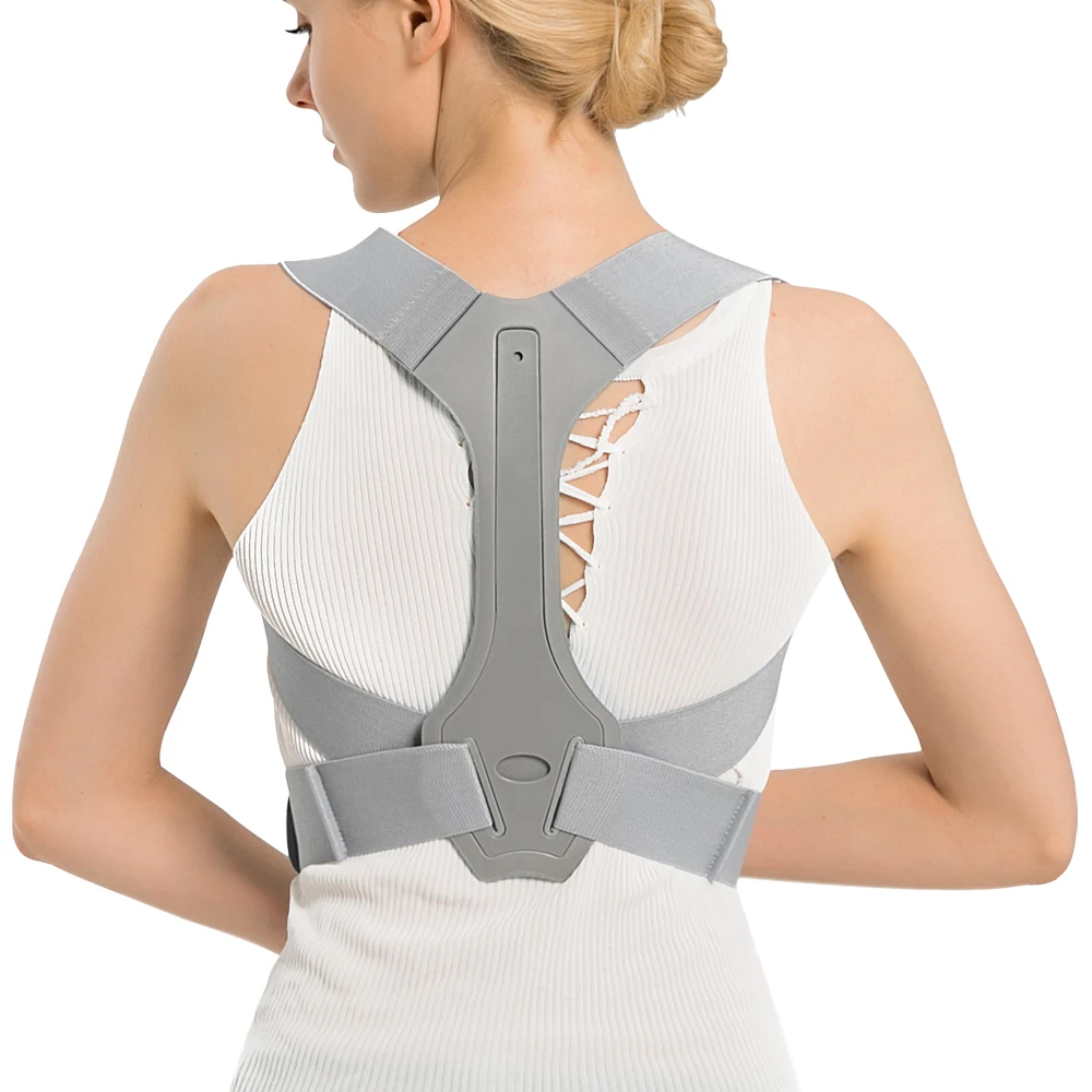 

New design unique popular in UK European adjustable upper back grey posture corrector, Black or customized color