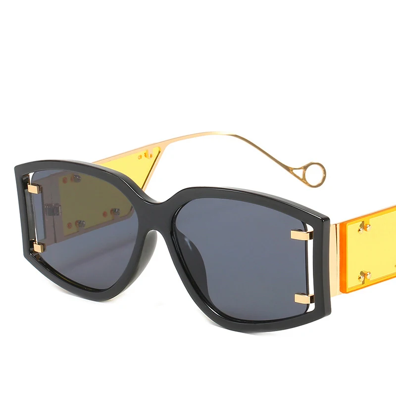 

Dachuan Fashion Trend Sunglasses Retro Style Steampunk Rivet Square Sun Glasses Unique Celebrity Glasses