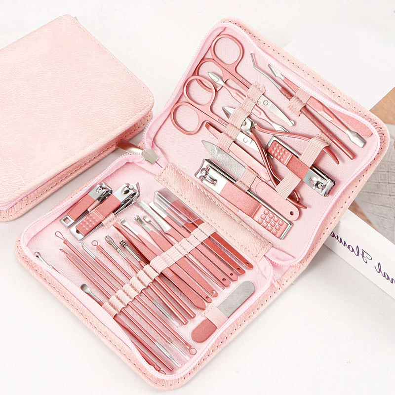 

Manicure Pedicure Set Professional Nail Clipper Kit-30 Pieces Stainless Steel Grooming Nail Care Tools