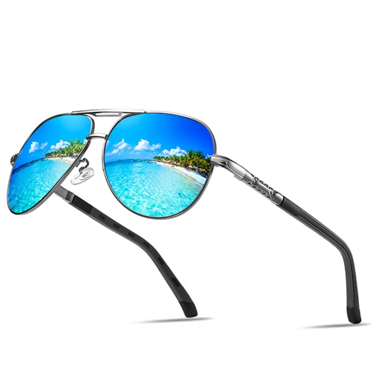 

2021 Retro men shades outdoor metal sunglasses frame polarized glasses, Colorful
