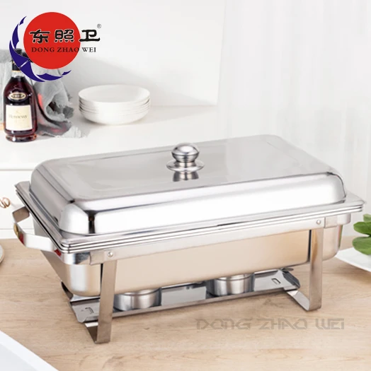 

Commercial Buffet Event Rectangular Food Warmer Catering 201 Stainless Steel Double Pans Chaffing Dishes 8L Silver Serving Dish