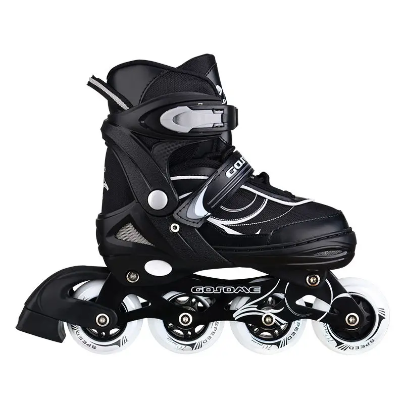 

outdoor girls and adults flashing PU wheel roller skate inline skate, Purple/black only