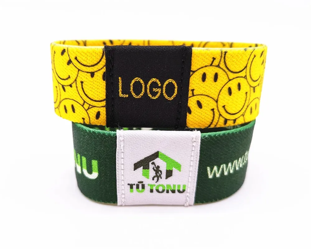 

Cheap party polyester thick elastic fabric wristband for concert