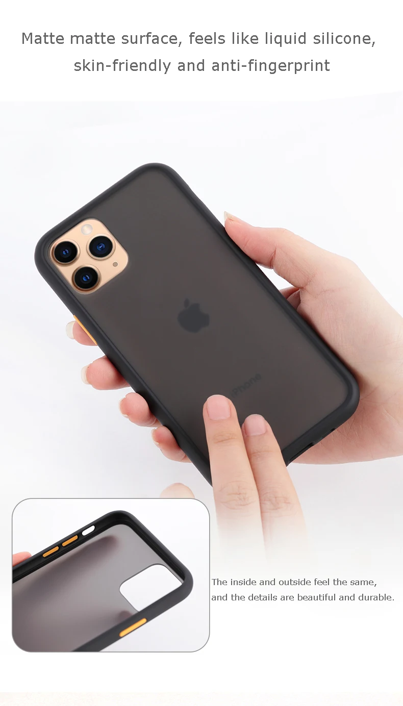 For iPhone 11 Case Shockproof Protective Skin-Friendly Phone Case for iPhone 11 Pro Max 2019