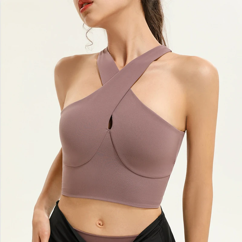

Women Strap Cross Back Custom Sports Yoga Private Label Sports Bra