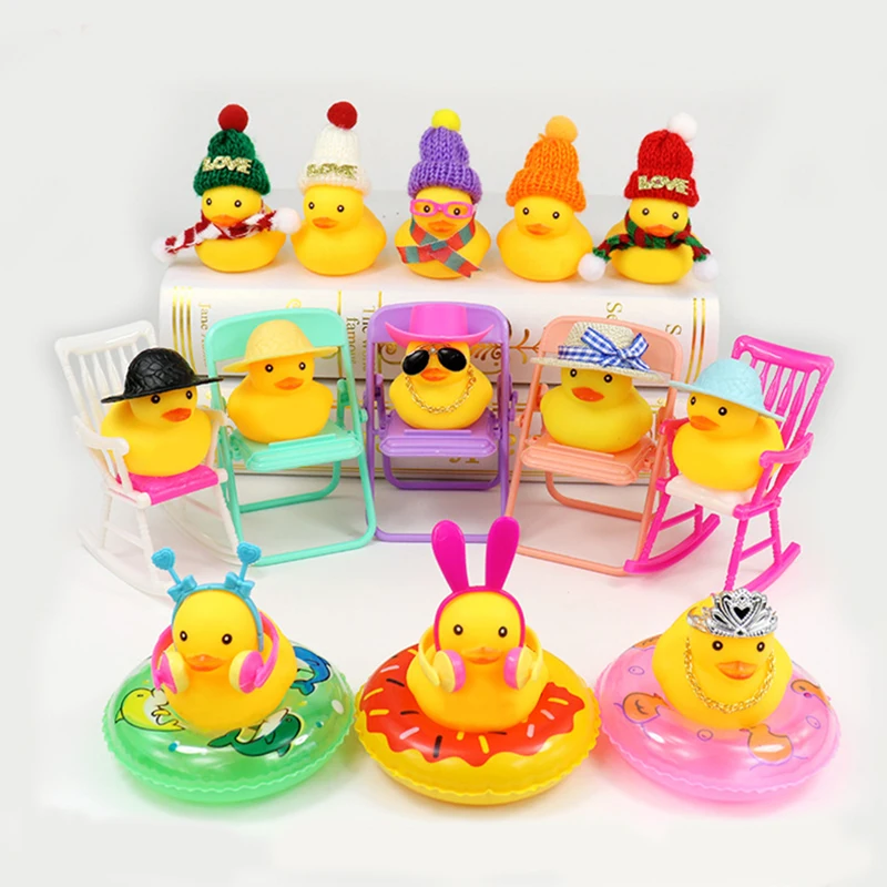 

Christmas Home Decor scarf sunglasses hat yellow duck dashboard accessories rubber duck car ornaments