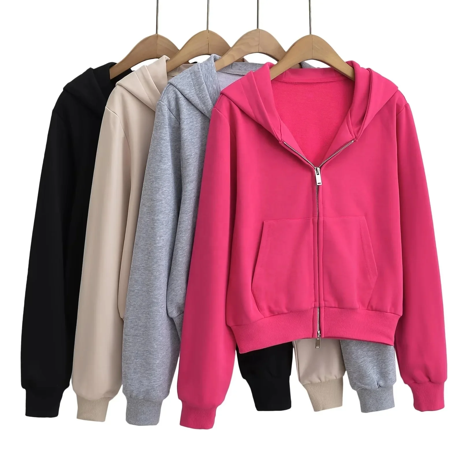 Women Front Zipper Thermal Lightweight Cotton Comfort Gym Fitness Jacket