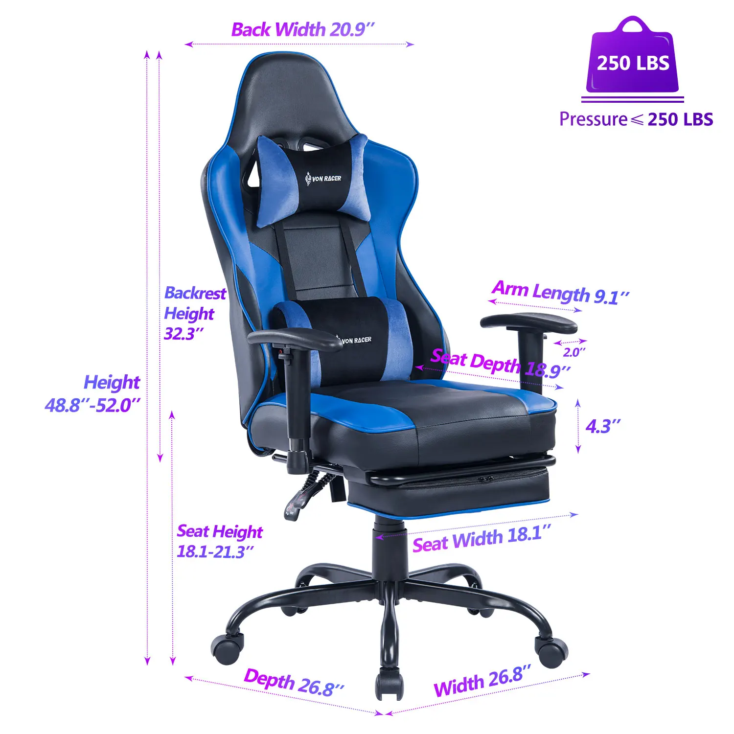 Amazon Von Racer Black Pu Leather Racing Gamming Chair With Footrest Chair Computer Buy Racing Chair Gaming Chair Gaming Chair With Footrest Product On Alibaba Com