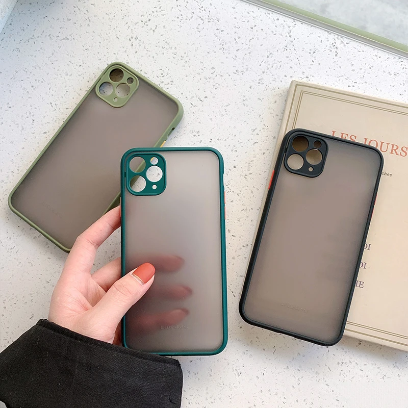 
Camera Protection Phone Cases For Apple Phone 11 12 11Pro Max XR XS Max X 8 7 6S Plus Matte Translucent Shockproof Cover 
