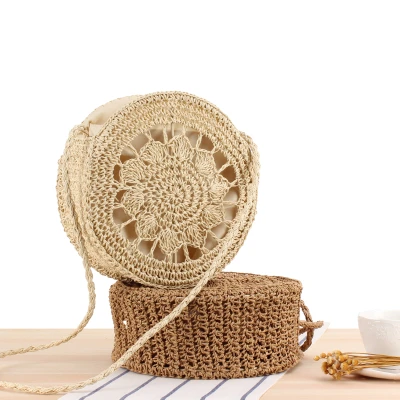 

Fashion Bohemia Round shoulder bag Woven ins summer beach bag for women