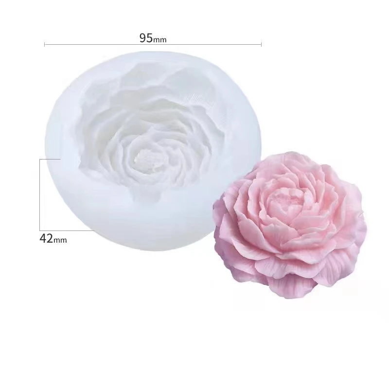 

3D Peony Candle Silicone Mold DIY Creative Flower Aromatherapy Candle Plaster Fragrant Stone Mold