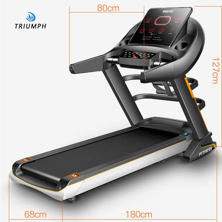 

2021 best selling household weight-reducing multi-function silent folding luxury shock-absorbing commercial gym treadmill, Black