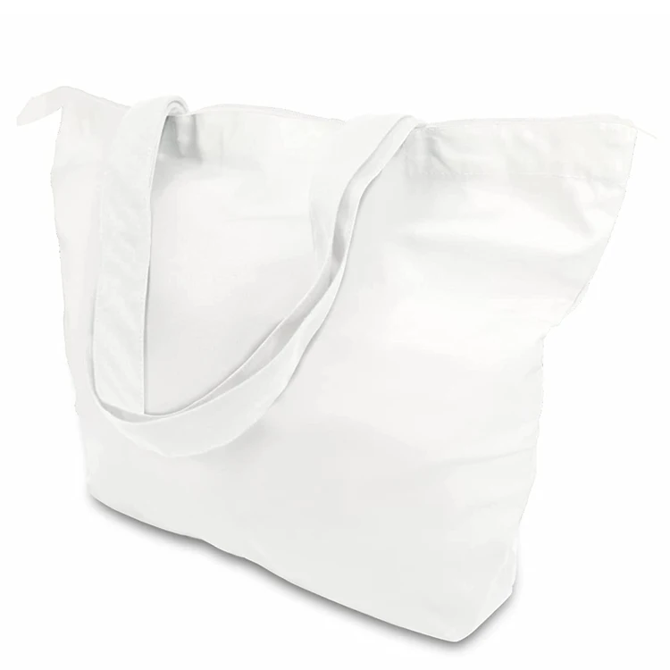 

Wholesale custom logo women portable fashion handbags natural cotton canvas zipper tote bags makeup bag