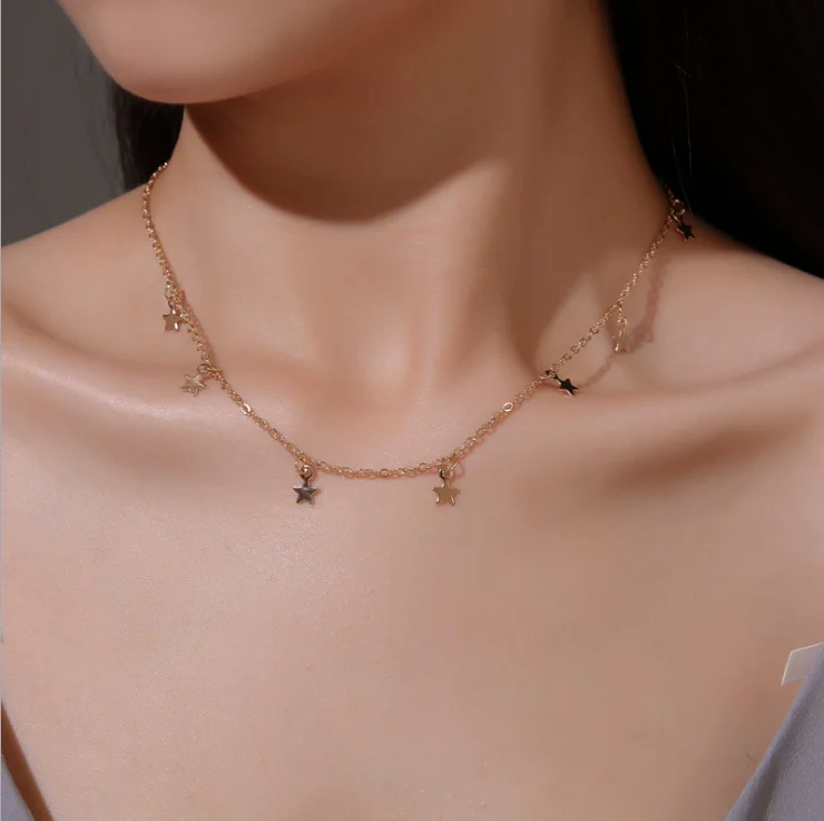

Wholesale Fashion Simple Jewelry Mini Star Pendant Choker Star Necklace