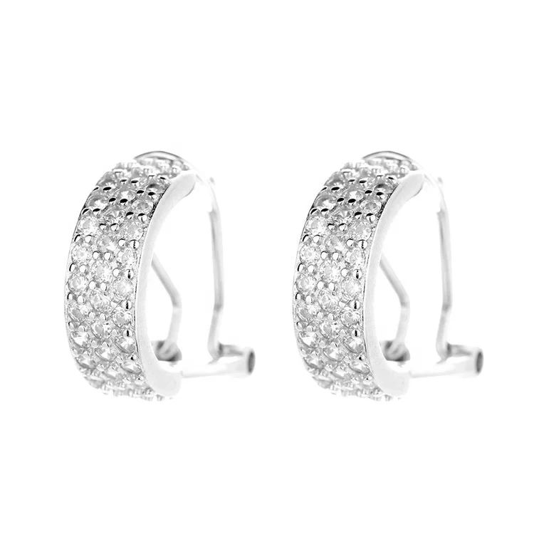 

Wholesale Clip-on Earrings Three Rank Wide Band Ear Cuff Jewelry for Women, As customer request