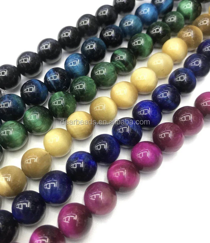 

DB Natural 10 mm Beads Tiger Eye, Colors Tiger Eye Beads under 1 for Jewelry Making 4mm 6mm 8mm 10mm 12mm