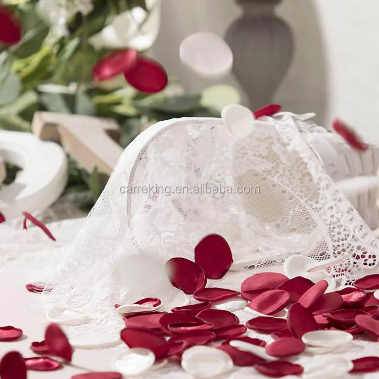 200pcs Silk Satin Rose Petals For Weddings Burgundy Rose Decorations