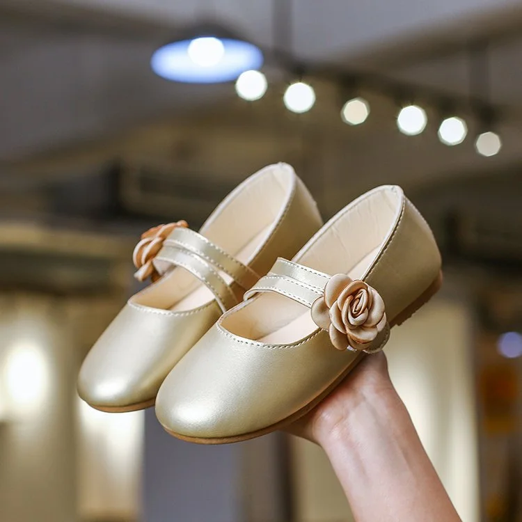 

High Quality Children PU Waterproof Dance Princess Leather Shoes For Girls