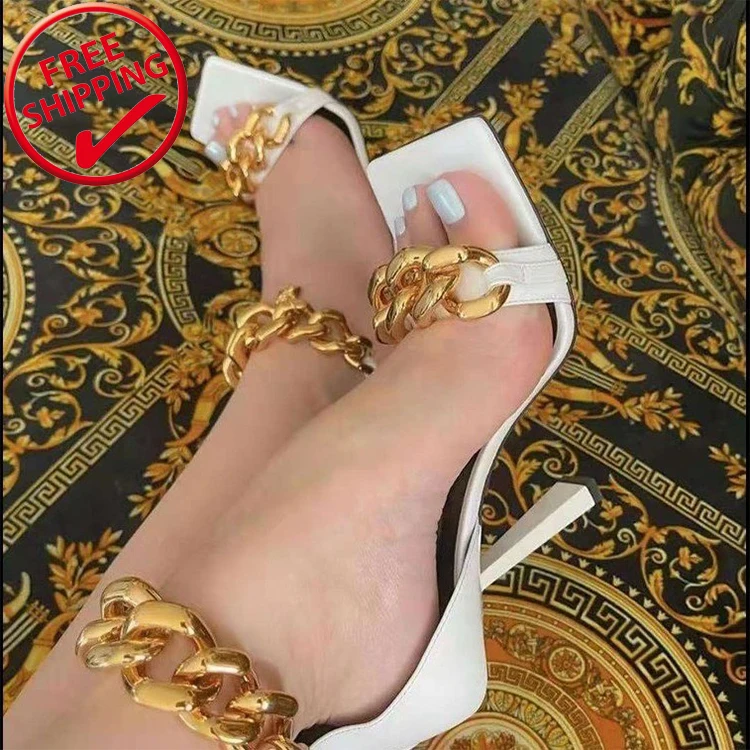 

Summer hot sale fashion 2021 gladiator high heel sandals women, Black and white