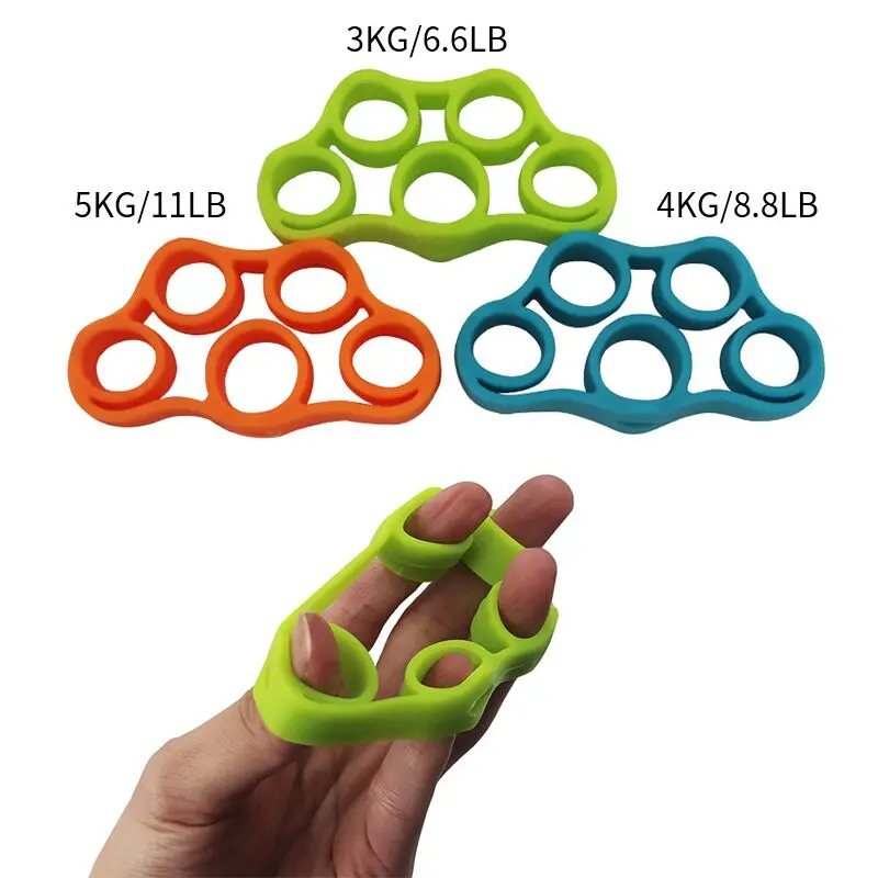 

Wholesale Flexible And Elastic Training Portable Hand Adjustable Hand Grip Strengthener Silicone Finger Trainer, Green,blue,orange