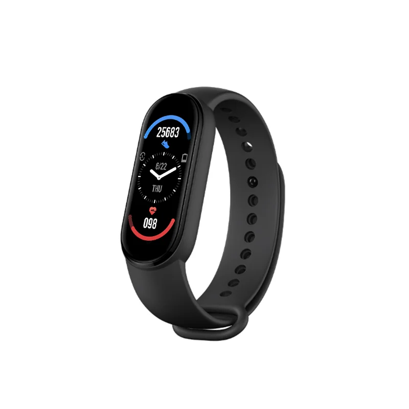 

2021 Factory price Mi brand M6 Mi Band Smart Watch Manual Smartwatch 6 bracelet for mobile phones Multi-function bracelet, Many colors