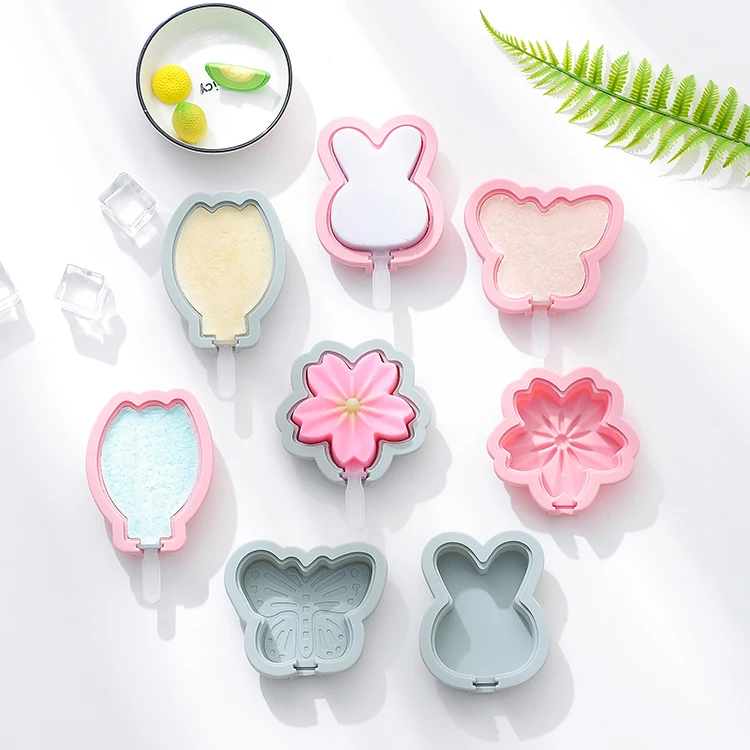 

Spot DIY cute cute thing with lid silicone cream mold homemade handmade ice cream stick ice mold making ice tray, As picture or as your request