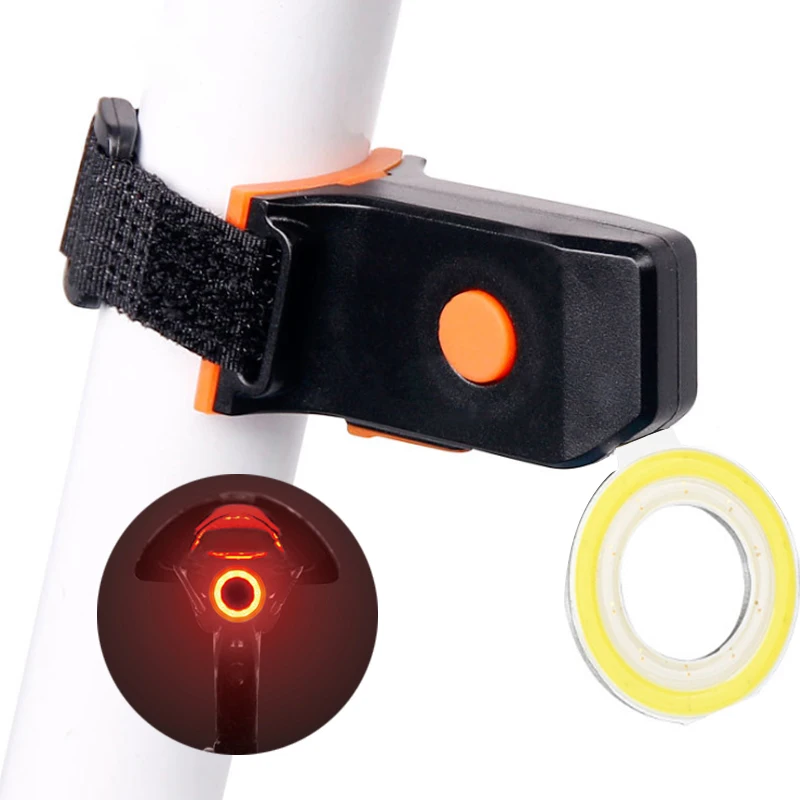 

Red strobe Cob Led source rechargeable bicycle rear light