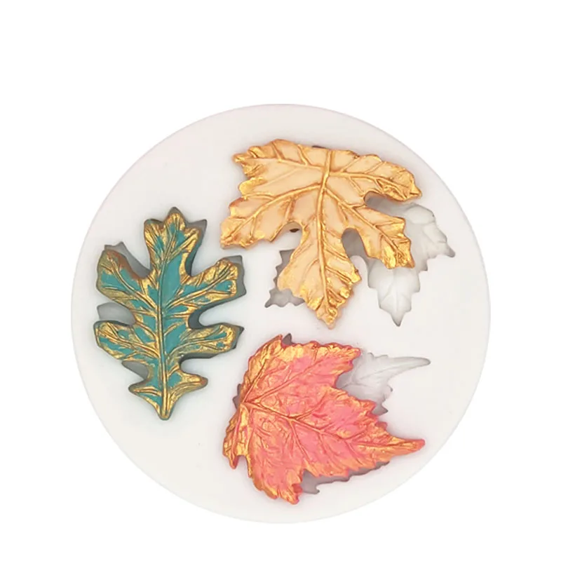 

3d maple leaf cupcakes candy fondant chocolate molds pastry cake decorating baking tools silicone mold, Random or specify