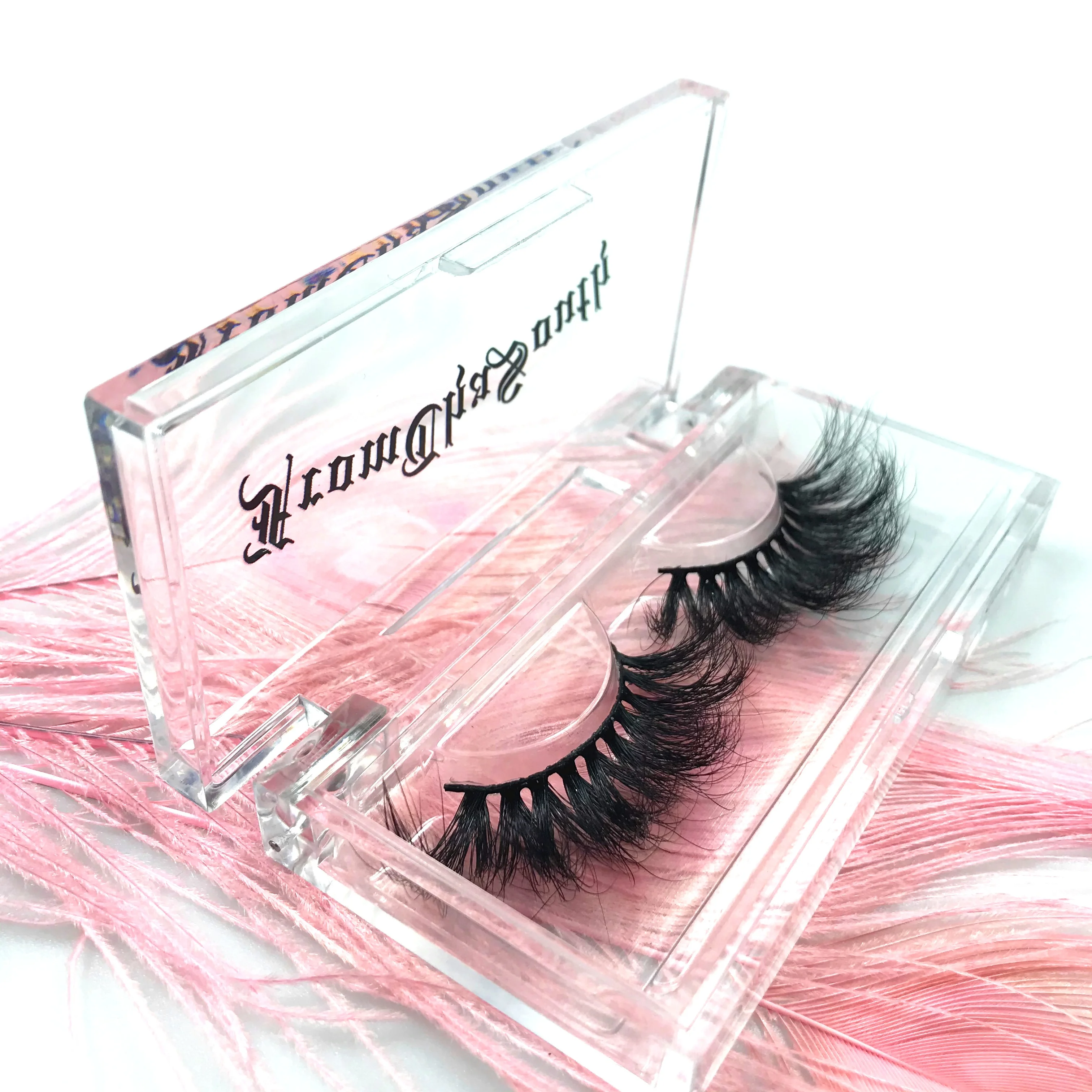 

Qingdao FSD eyelashes factory Private label 3D Mink eyelashes 25mm long XL fluffy mink lashes 100% real mink strip lash